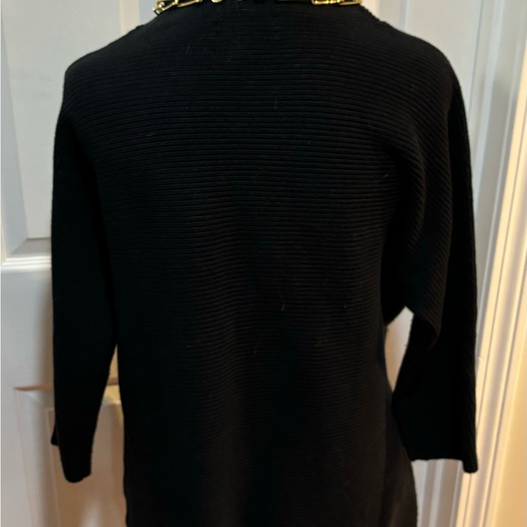 Lands’ End Black Funnel Neck Sweater, Size M - Picture 3 of 9